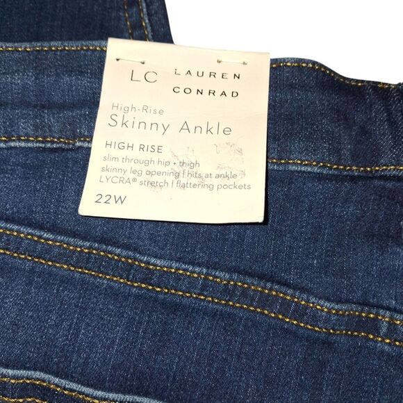 LC Lauren Conrad High Rise Skinny Ankle Jeans NWT - Picture 4 of 8